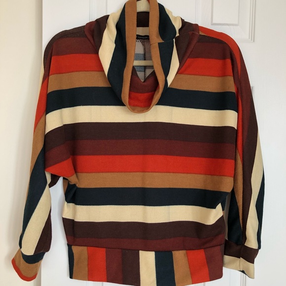 Striped Turtle Neck Knit Top - Picture 1 of 5